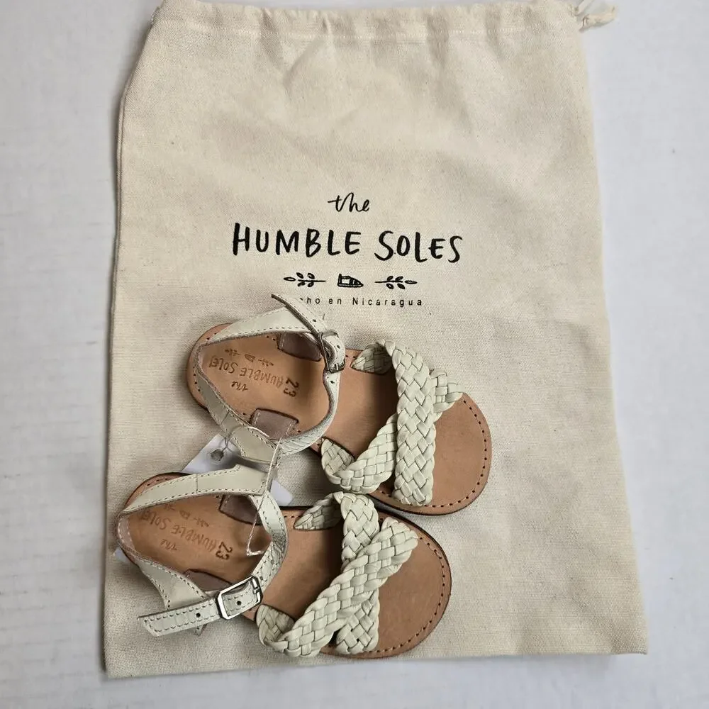 The Humble Soles Zara Sandals Size 23/7 Cream Leather Summer Beach